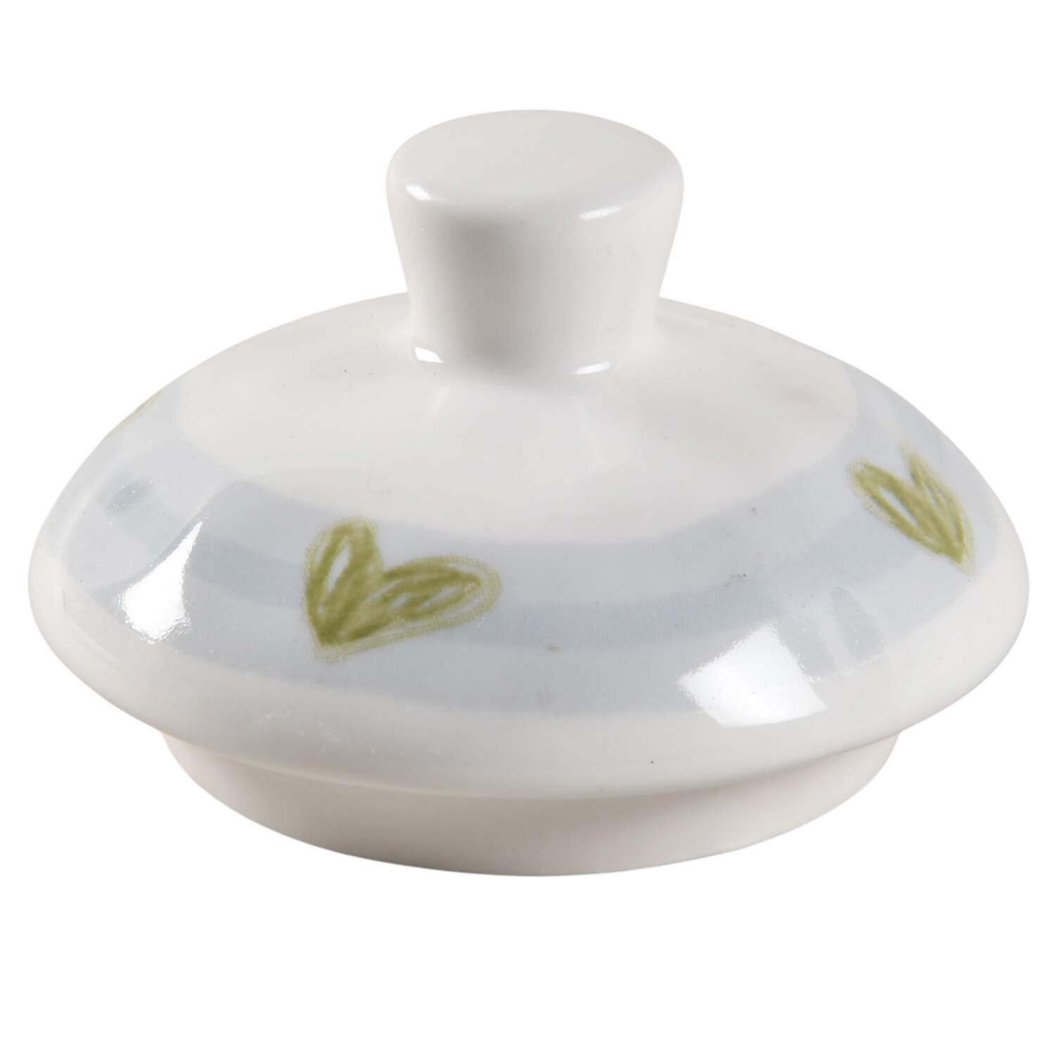Blue Stripe Stamp Flower Lid for Sugar Bowl by Grace's Teaware-1