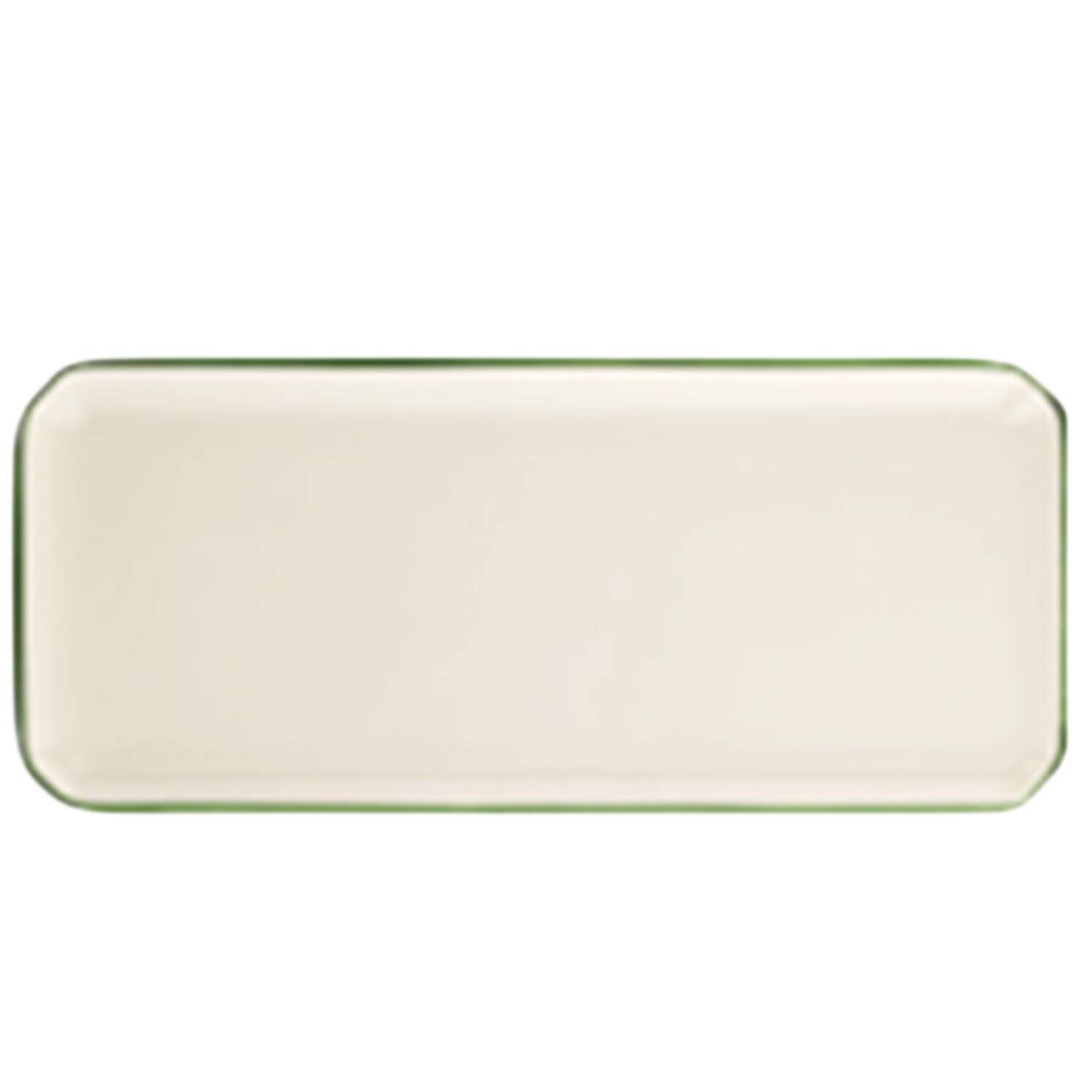 Filet Fougere (Fern Green) Large Sandwich Tray by Faiencerie De Gien-1