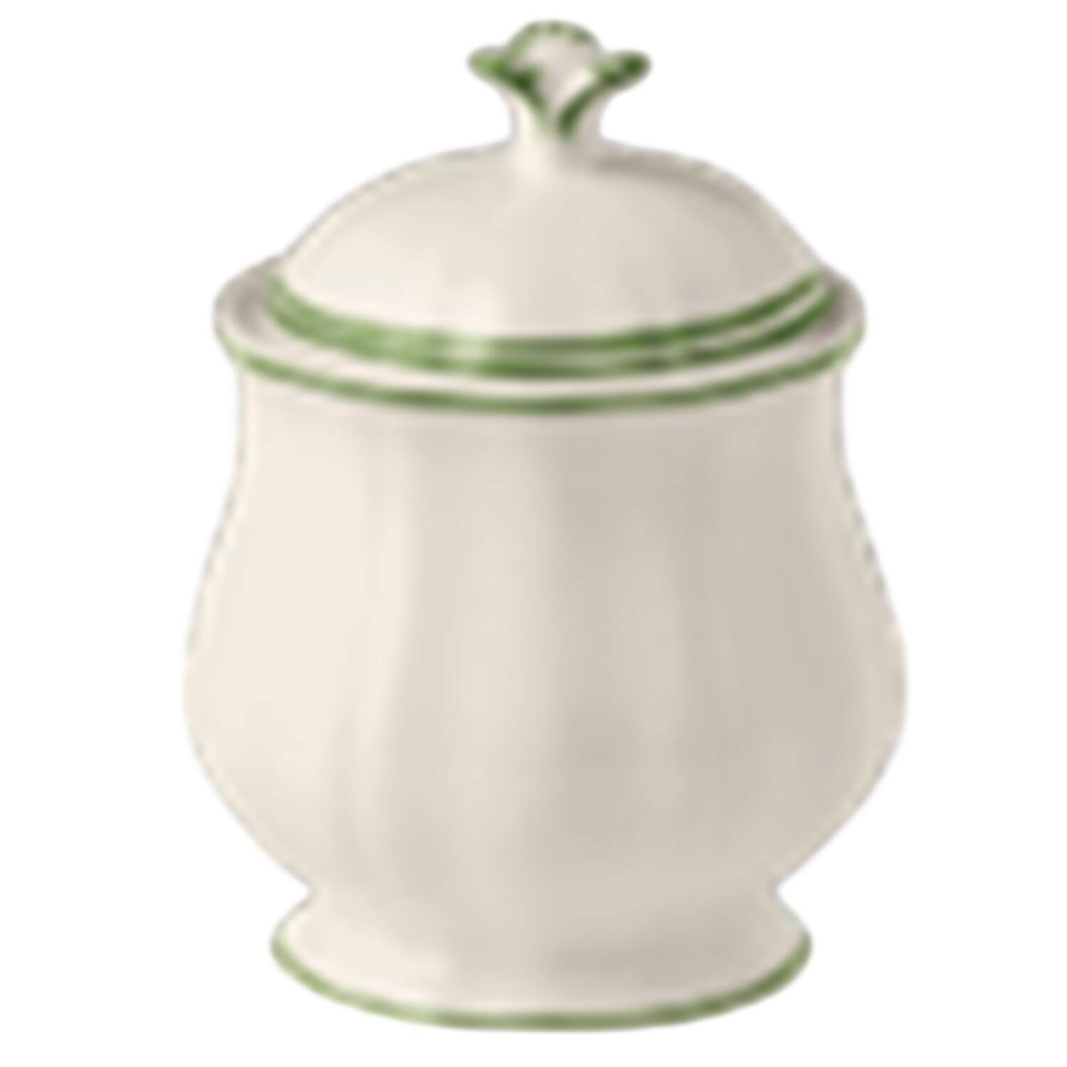 Filet Fougere (Fern Green) Sugar Bowl & Lid by Faiencerie De Gien-1