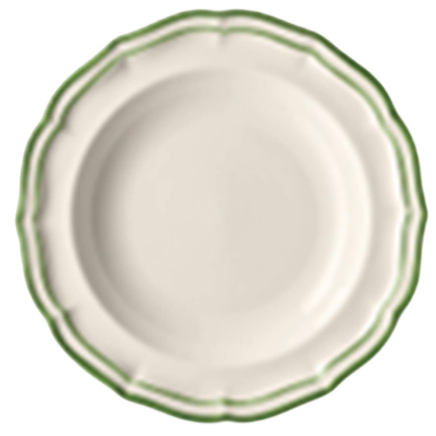 Filet Fougere (Fern Green) Large Rim Soup Bowl by Faiencerie De Gien-1