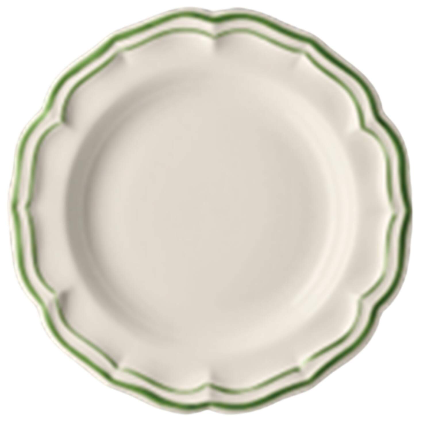 Filet Fougere (Fern Green) Deep Round Platter by Faiencerie De Gien-1