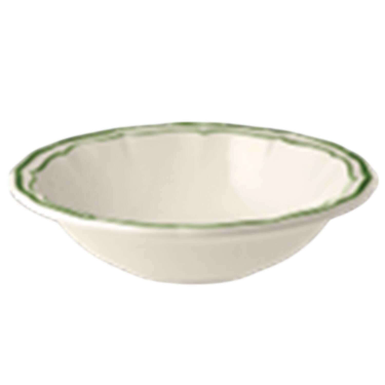 Filet Fougere (Fern Green) Coupe Cereal Bowl by Faiencerie De Gien-1