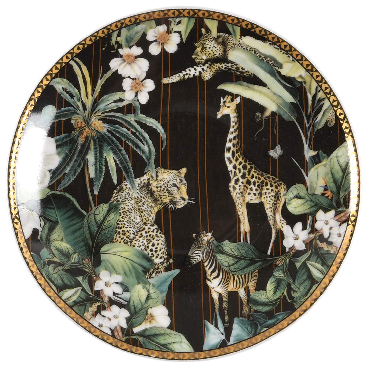 Tropical Black Animal Saucer by Grace's Teaware-1