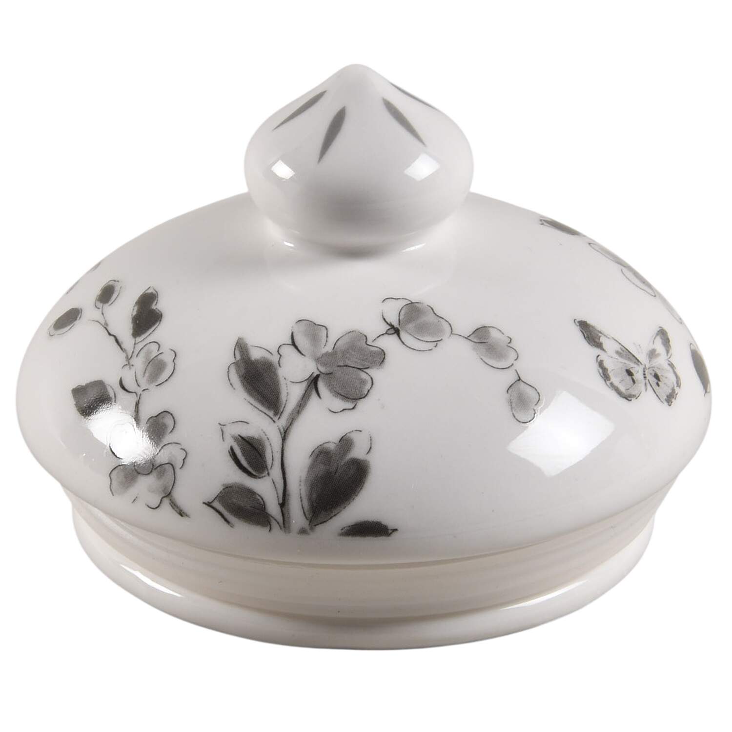 Botanical Birds Lid for Large Canister by Grace's Teaware-1