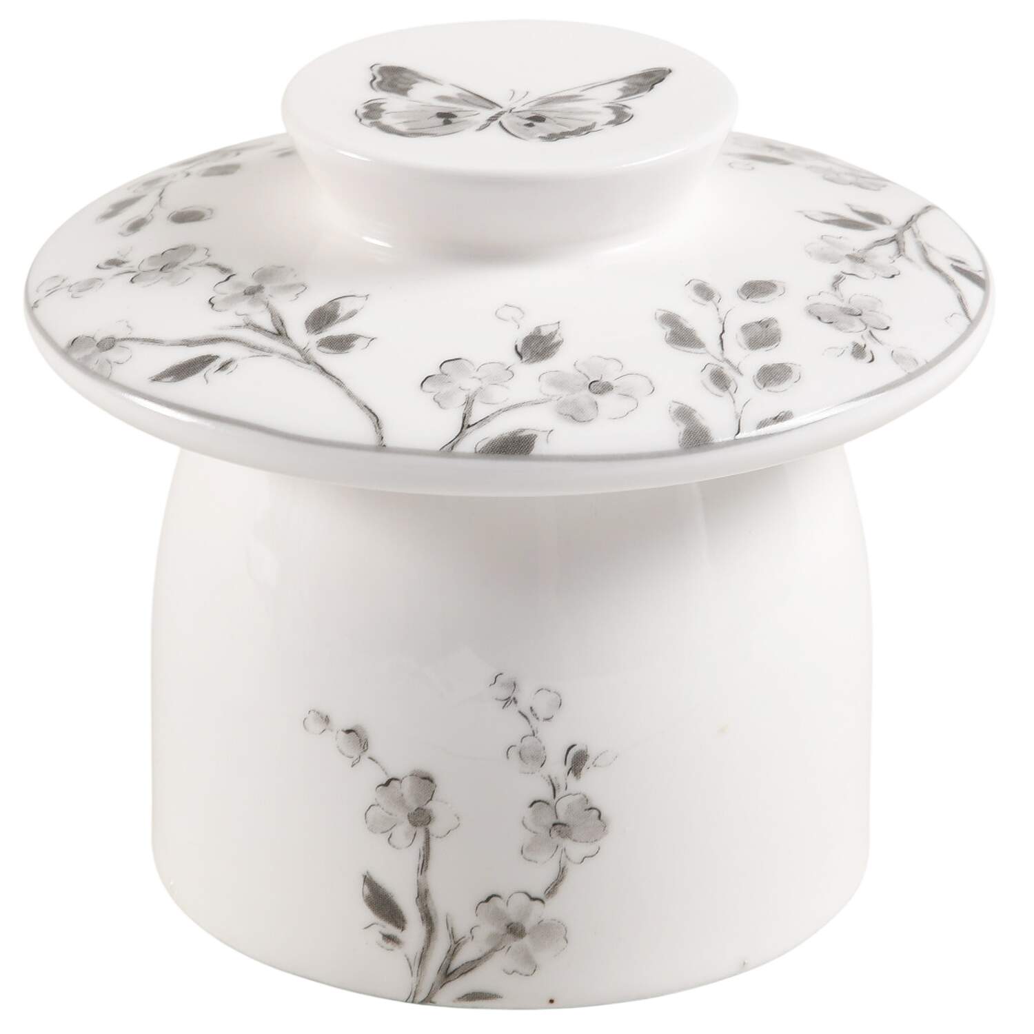 Botanical Birds Lid for Butter Crock by Grace's Teaware-1