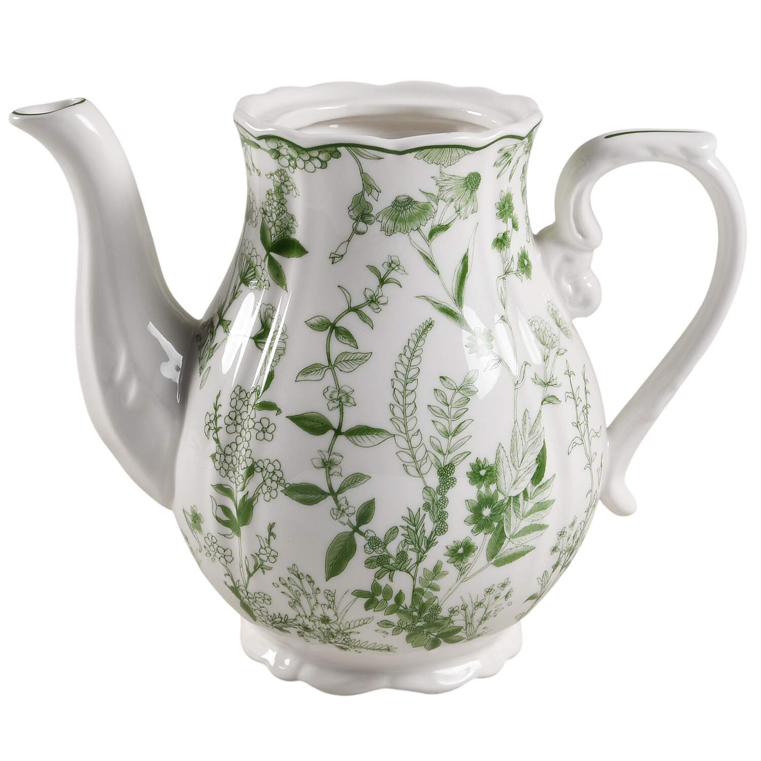 Rococo Green Forest Teapot No Lid by Grace's Teaware-1