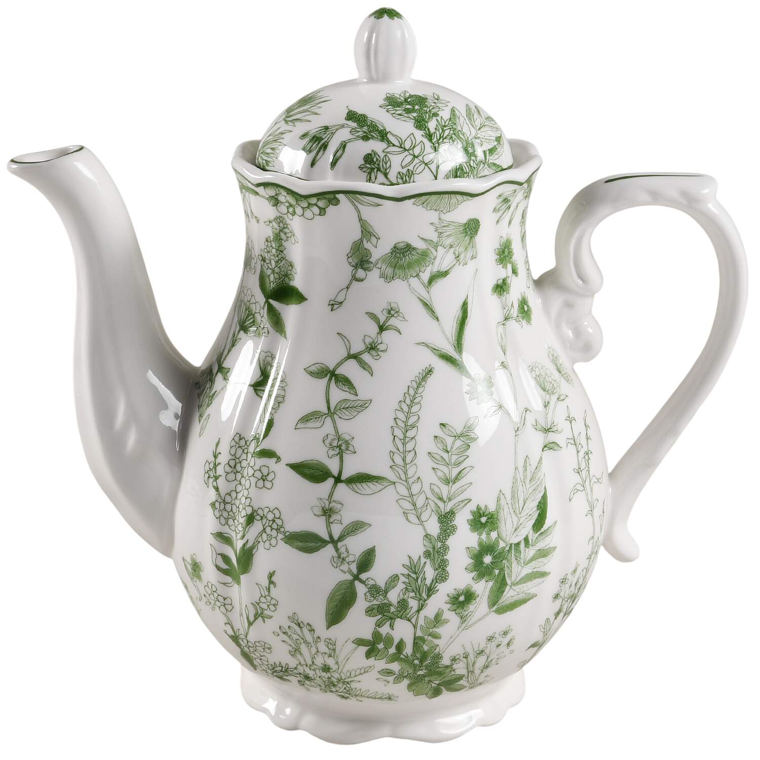 Rococo Green Forest Teapot & Lid by Grace's Teaware-1
