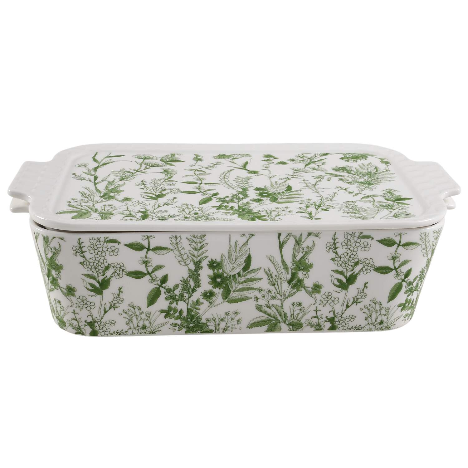 Rococo Green Forest Rectangular Baker & Lid by Grace's Teaware-1