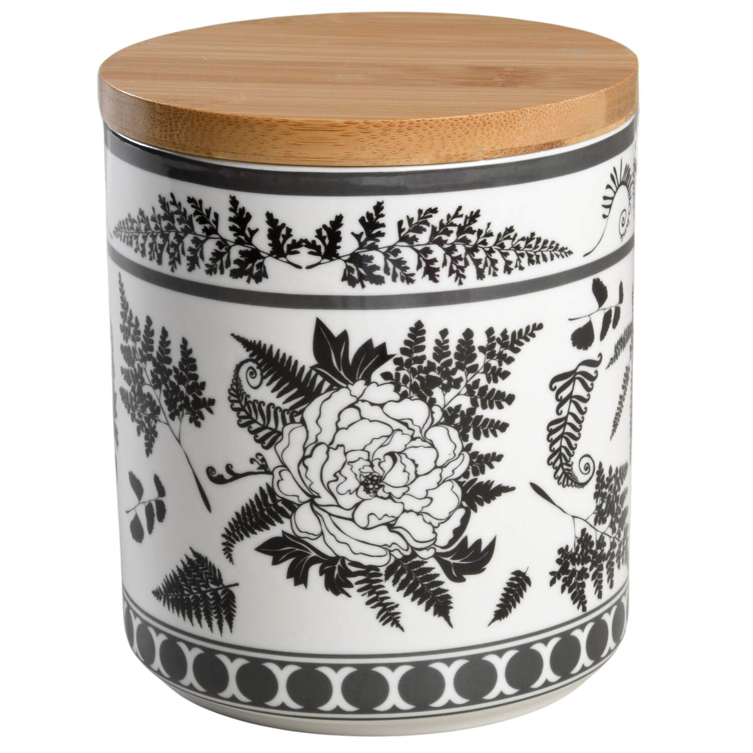 Black Dahlia Medium Canister & Wood Lid by Grace's Teaware-1