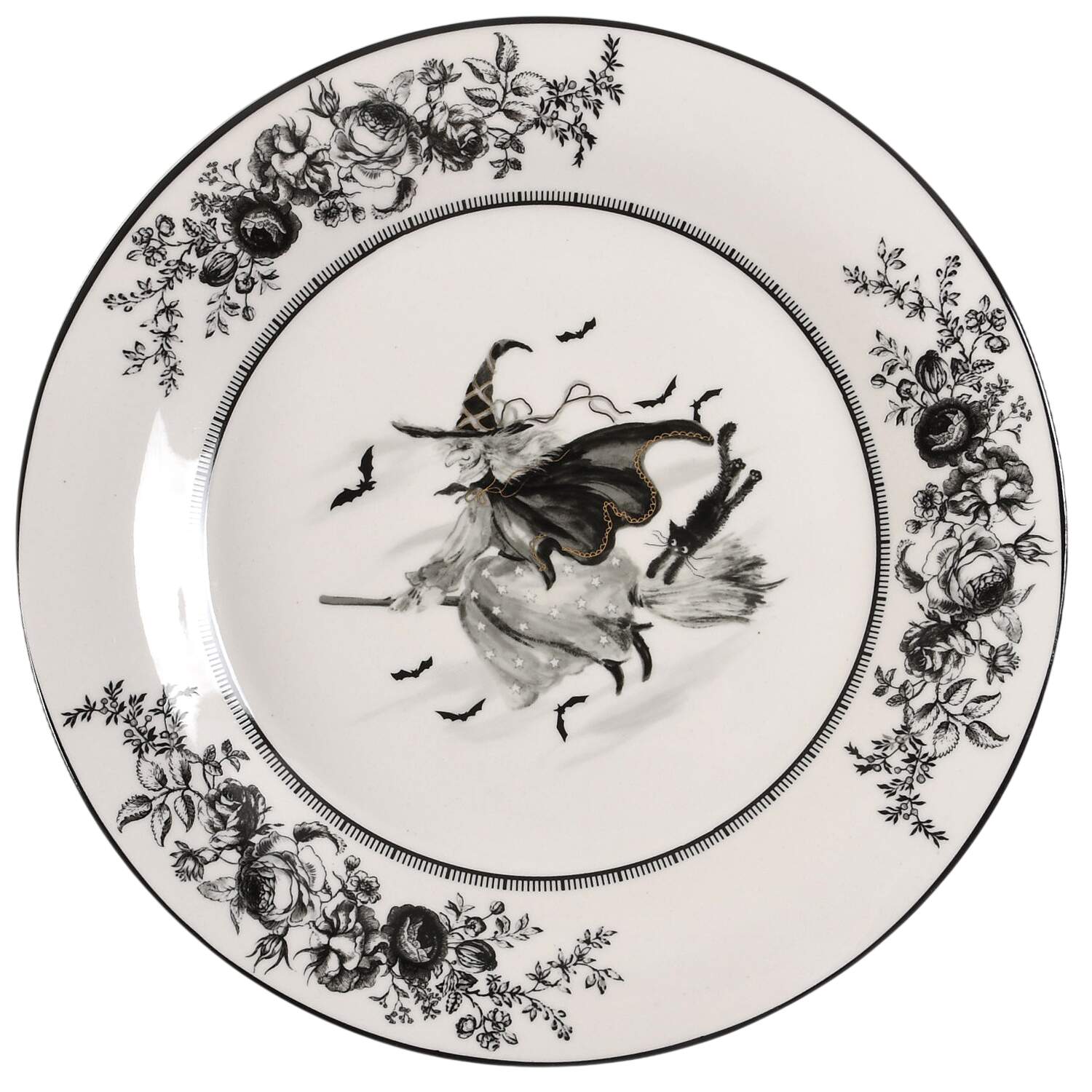 Witch Cat Ruffle Dinner Plate by Grace's Teaware-1