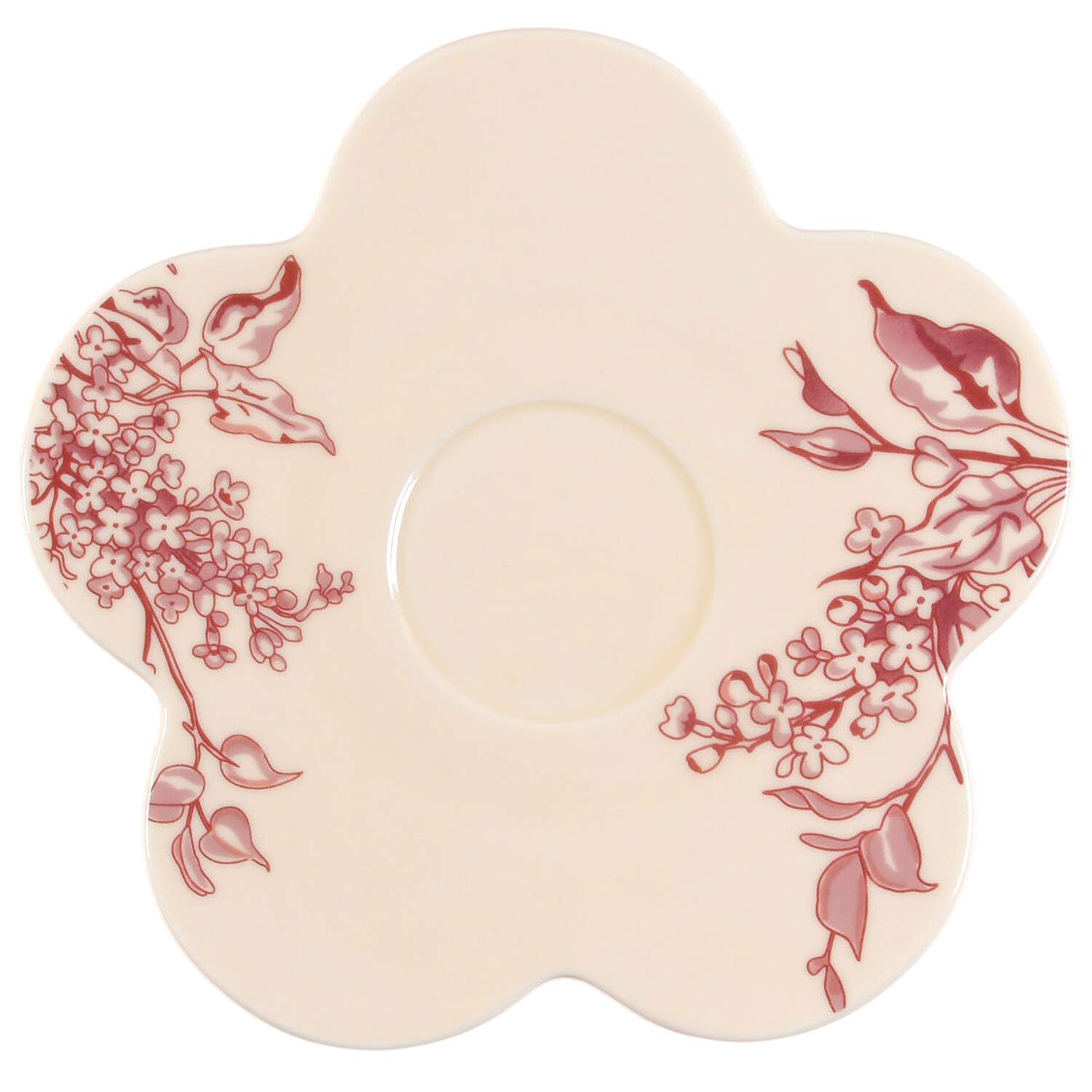 Red Hydrangea Saucer by Grace's Teaware-1