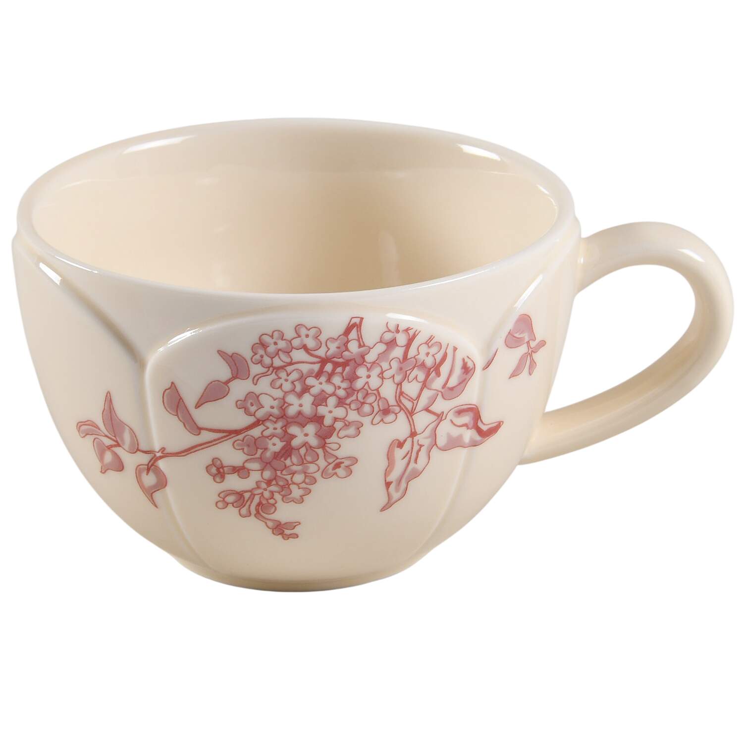 Red Hydrangea Flat Cup by Grace's Teaware-1