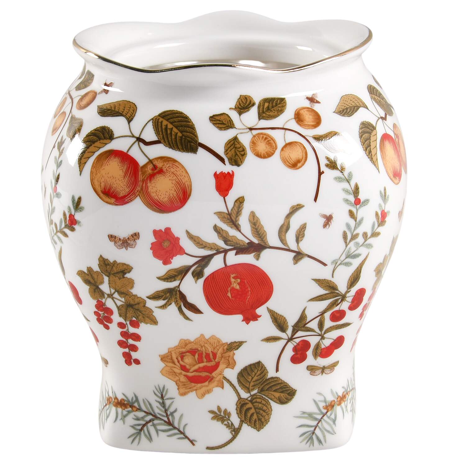 Fall Fruit Toile Medium Canister No Lid by Grace's Teaware-1
