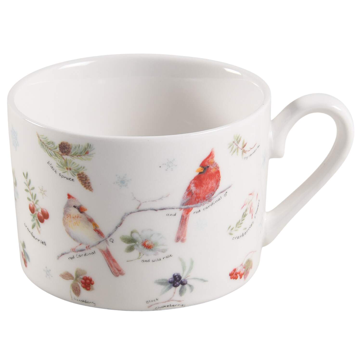 Winter Cardinal Flat Cup by Grace's Teaware-1