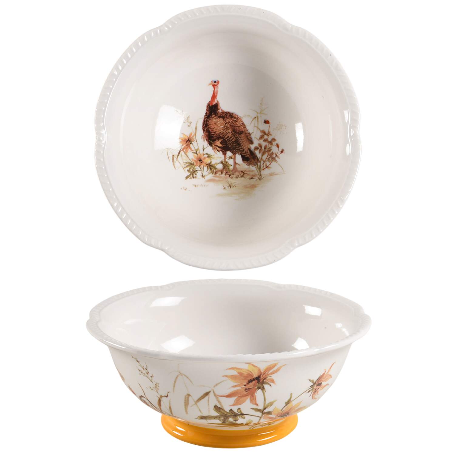 Golden Autumn 8" Round Serving Bowl by Grace's Teaware-1