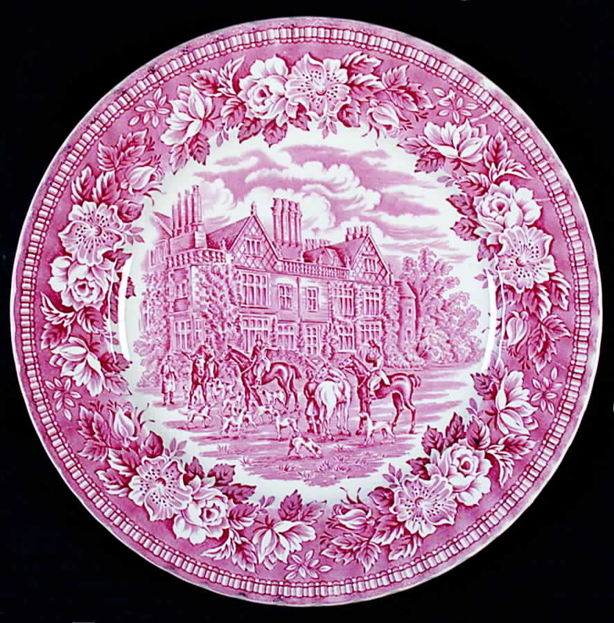 England's Heritage Pink Dinner Plate by H Aynsley & Co-1