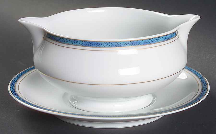 Air De Paris Bleu Gravy Boat & Underplate by Haviland-1