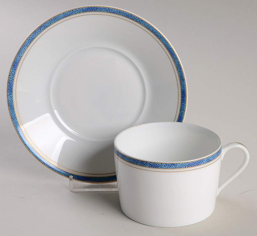 Air De Paris Bleu Flat Cup & Saucer Set by Haviland-1