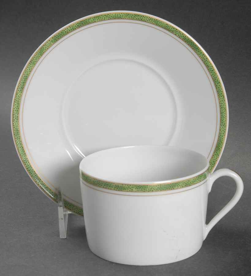 Air De Paris Vert Flat Cup & Saucer Set by Haviland-1