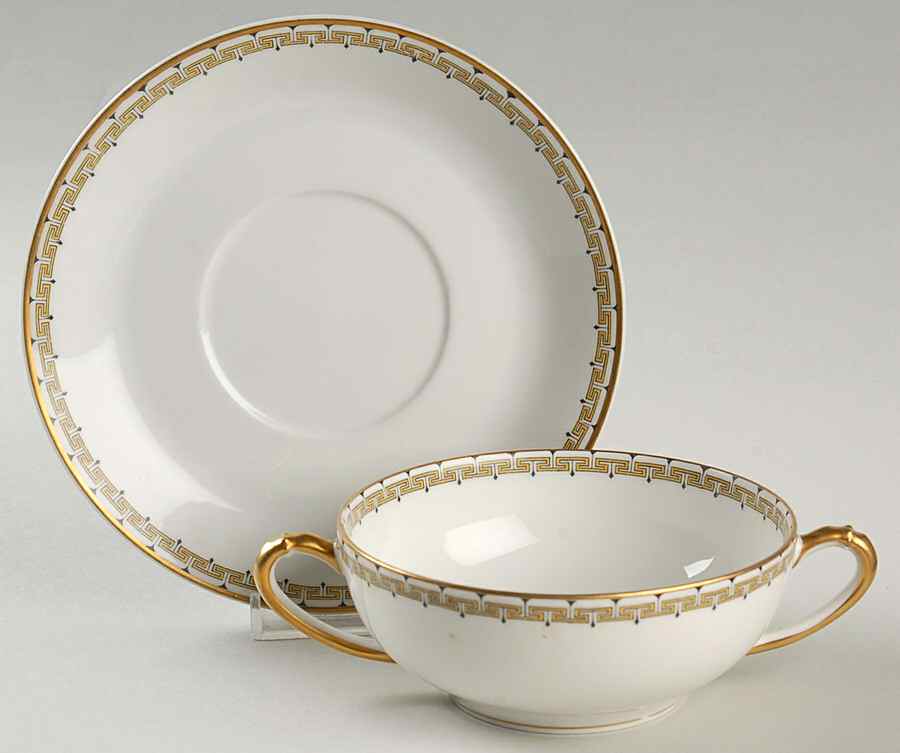 Albany Flat Cream Soup Bowl & Saucer Set by Haviland-1