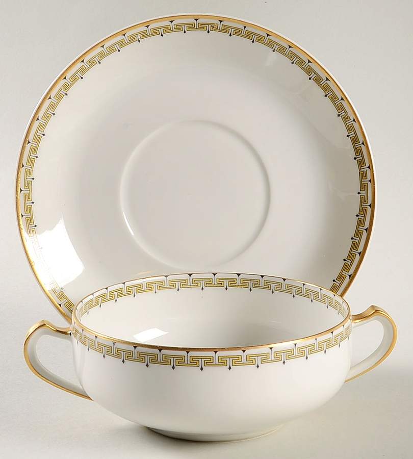 Albany Flat Cream Soup Bowl & Saucer Set by Haviland-1
