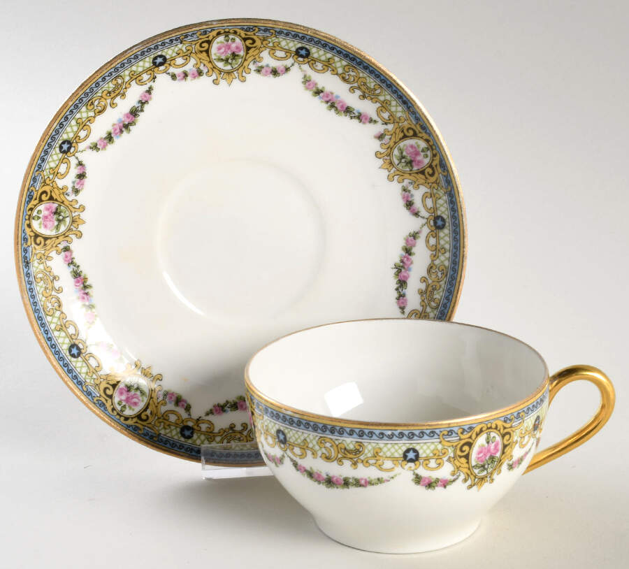 Amourette Flat Cup & Saucer Set by Haviland-1
