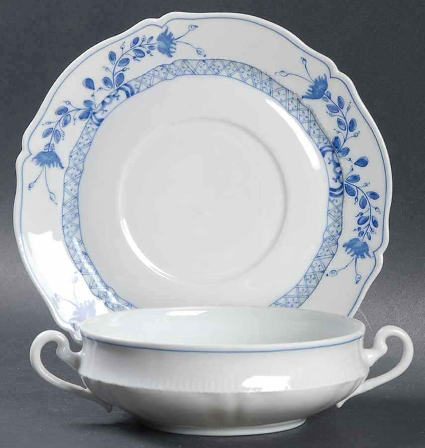 Angevine Flat Cream Soup Bowl & Saucer Set by Haviland-1