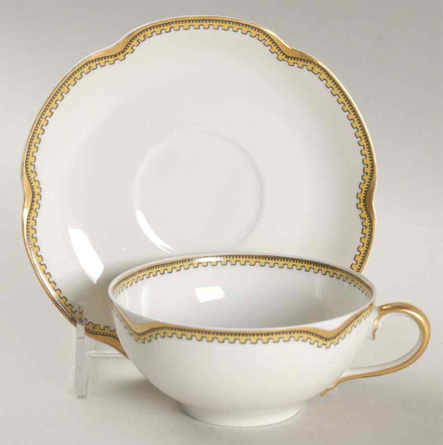 Anjou Flat Cup & Saucer Set by Haviland-1