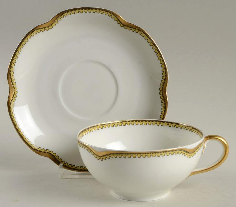 Anjou Flat Cup & Saucer Set by Haviland-1