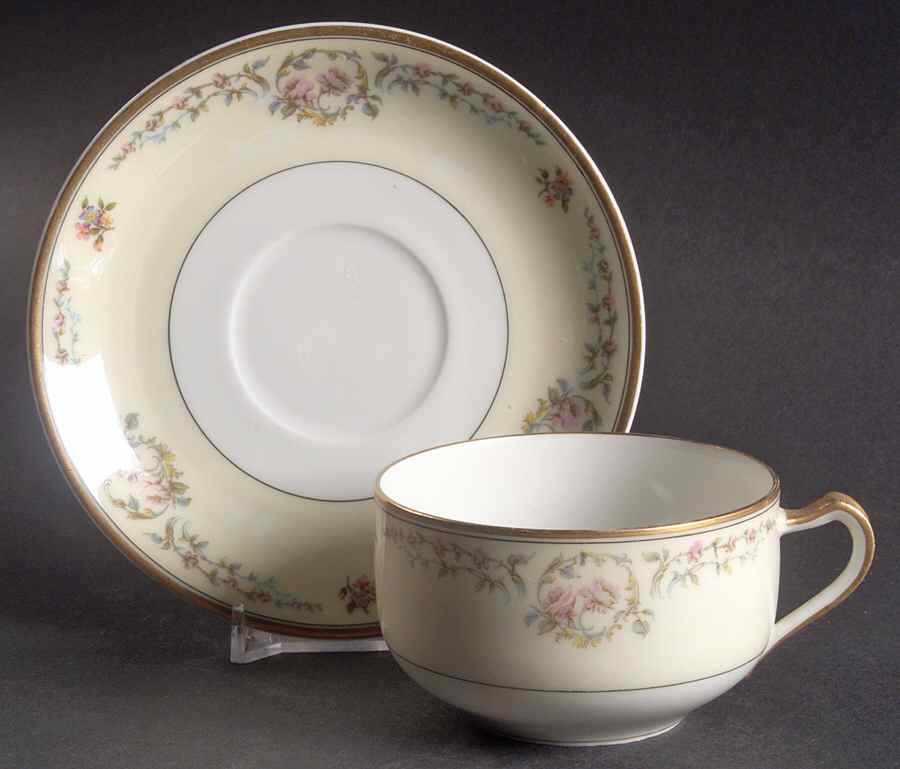 Antoinette Flat Cup & Saucer Set by Haviland-1