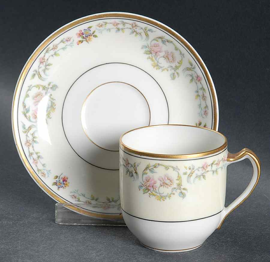 Antoinette Flat Demitasse Cup & Saucer Set by Haviland-1