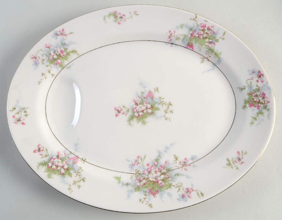 Apple Blossom (New York) 14" Oval Serving Platter by Haviland-1