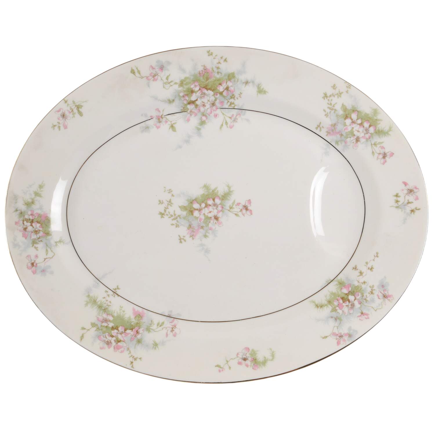 Apple Blossom (New York) 13" Oval Serving Platter by Haviland-1
