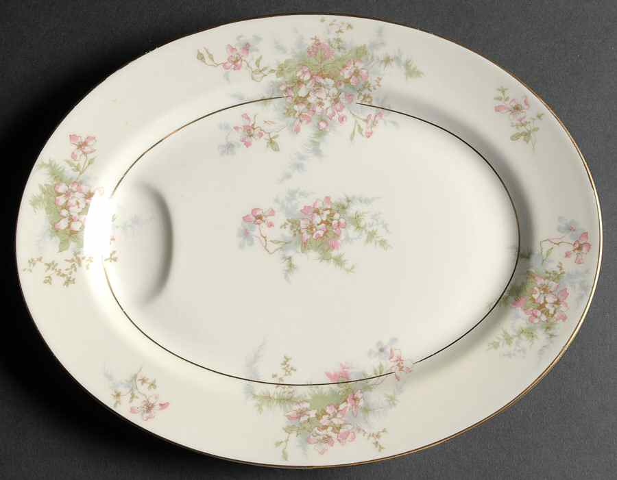 Apple Blossom (New York) 11" Oval Serving Platter by Haviland-1
