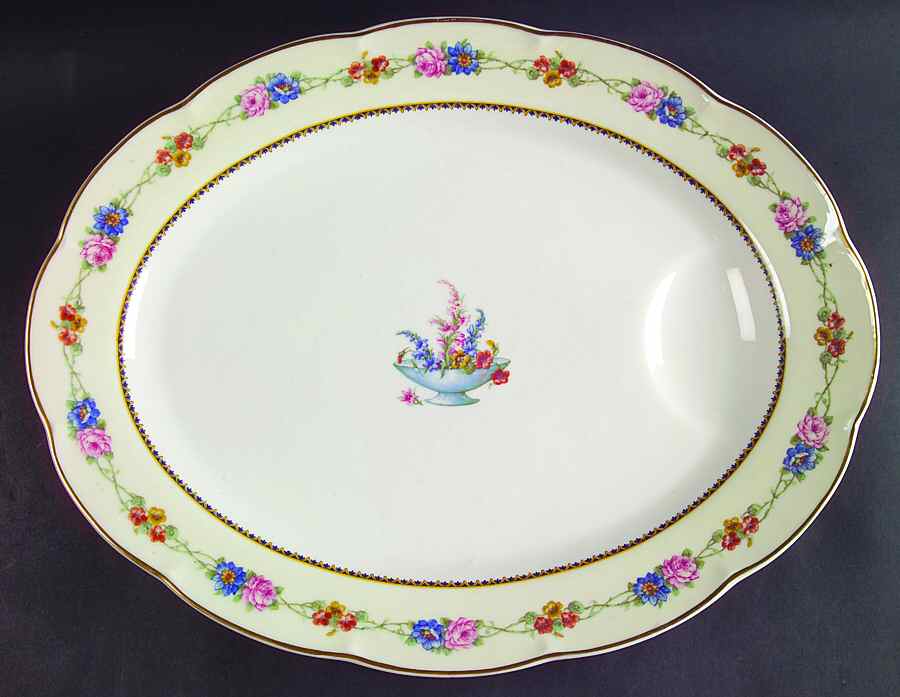 Aquitania 15" Oval Serving Platter by Haviland-1