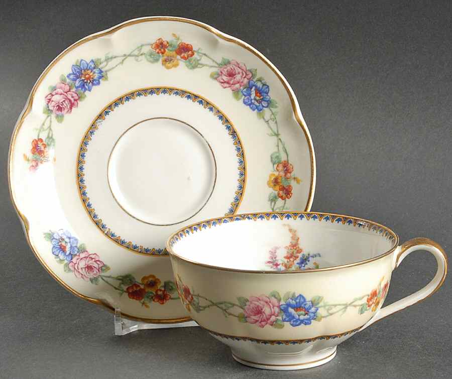 Aquitania Oversized Cup & Saucer Set by Haviland-1