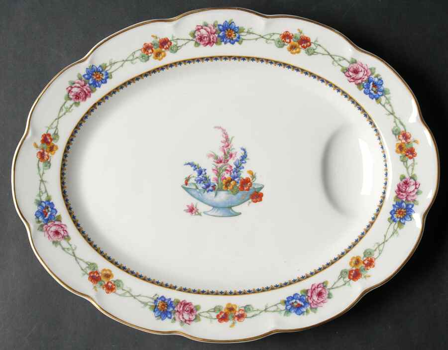 Aquitania 11" Oval Serving Platter by Haviland-1