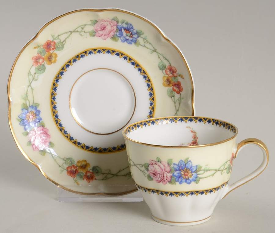 Aquitania Flat Demitasse Cup & Saucer Set by Haviland-1