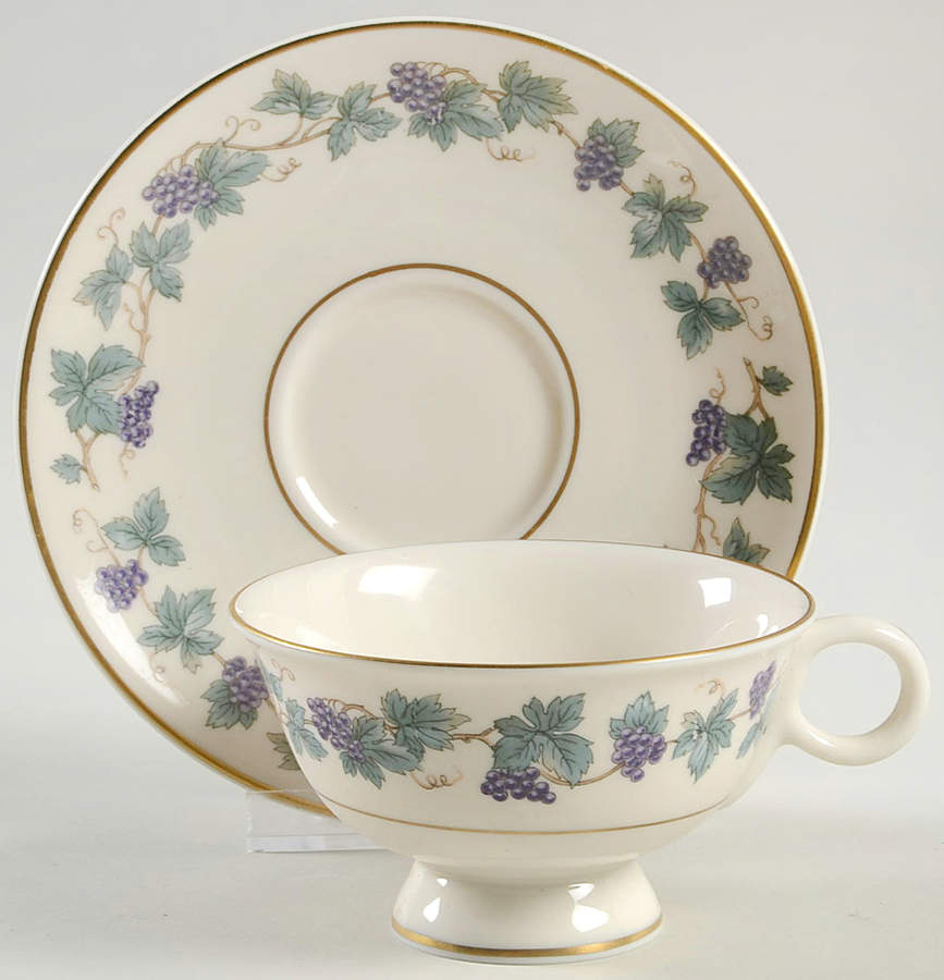 Arbor Footed Cup & Saucer Set by Haviland-1