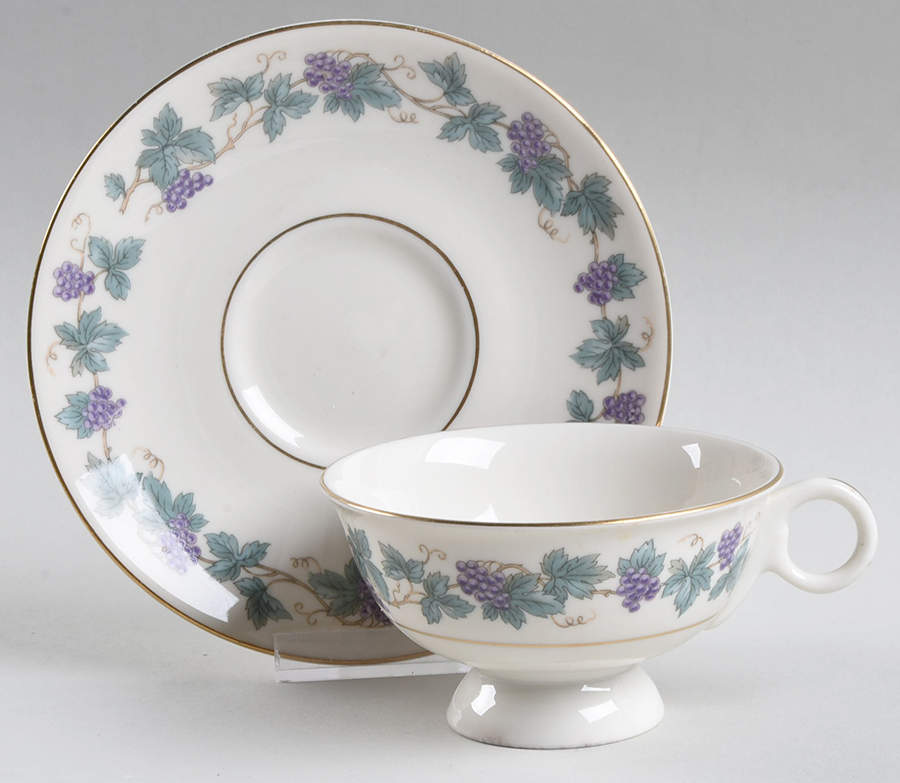 Arbor Footed Cup & Saucer Set by Haviland-1