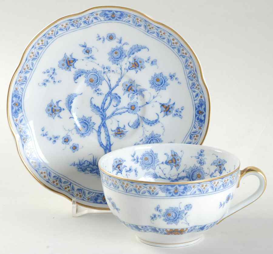 Arbre Bleu Flat Cup & Saucer Set by Haviland-1