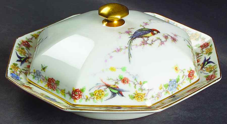 Arcadia (France With Birds) Round Covered Butter by Haviland-1