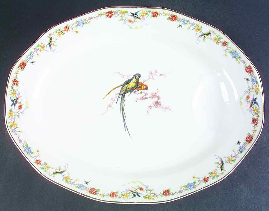 Arcadia (France With Birds) 15" Oval Serving Platter by Haviland-1