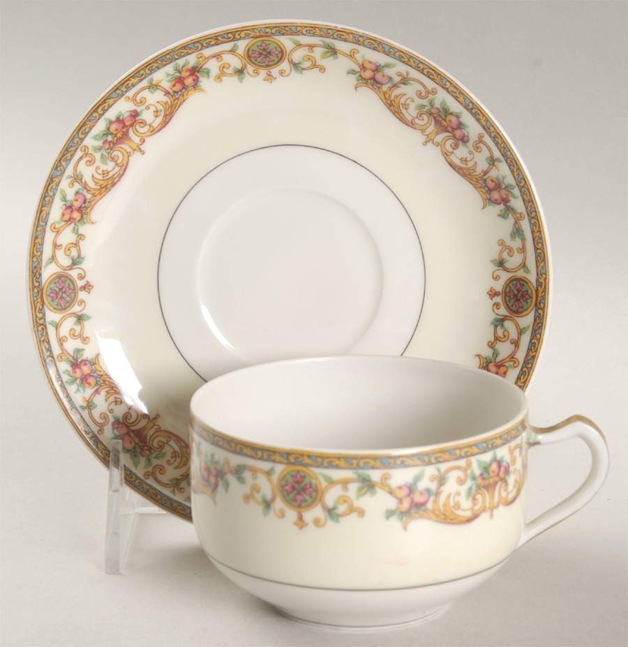 Arcadia (H and Co, No Birds) Flat Cup & Saucer Set by Haviland-1