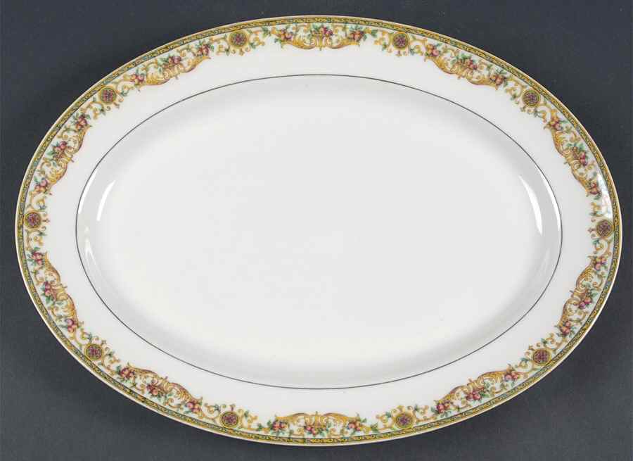 Arcadia (H and Co, No Birds) 13" Oval Serving Platter by Haviland-1