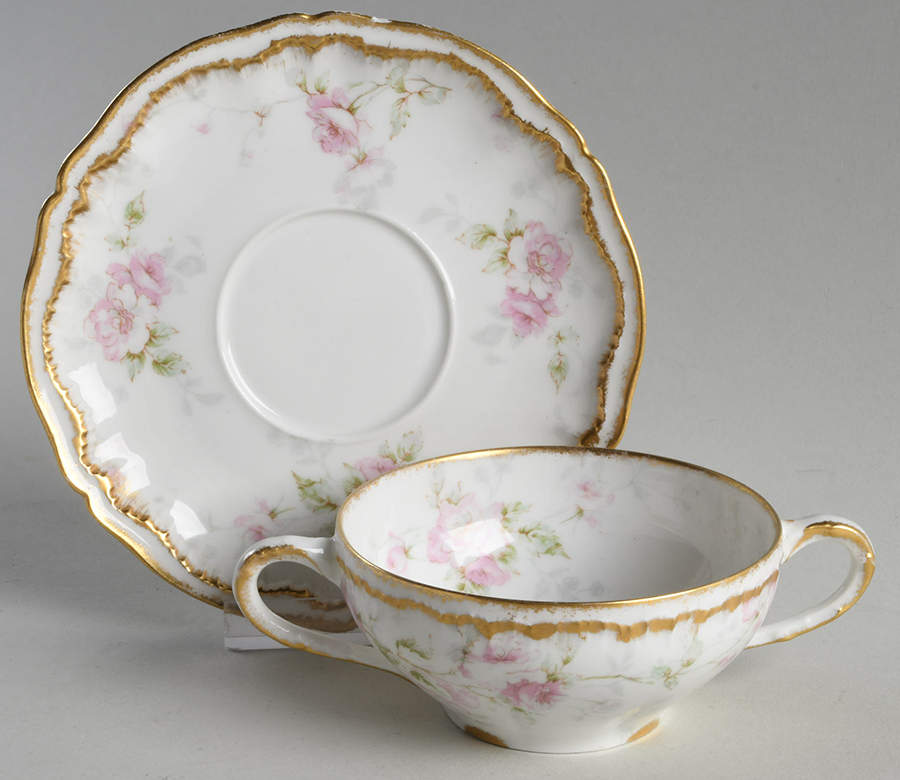 The Ardennes Flat Bouillon Cup & Saucer by Haviland-1