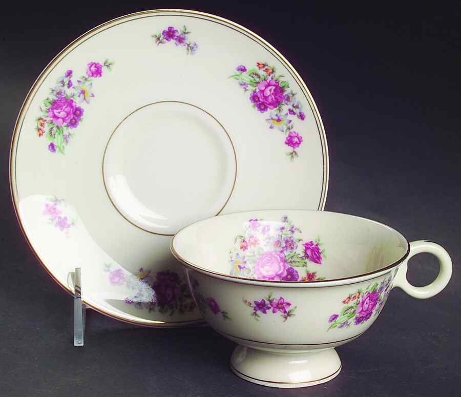 Arlington Footed Cup & Saucer Set by Haviland-1