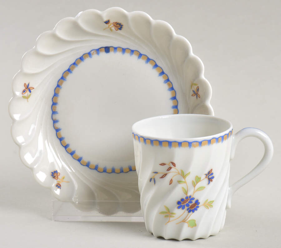 Aster D'Or Flat Demitasse Cup & Saucer Set by Haviland-1