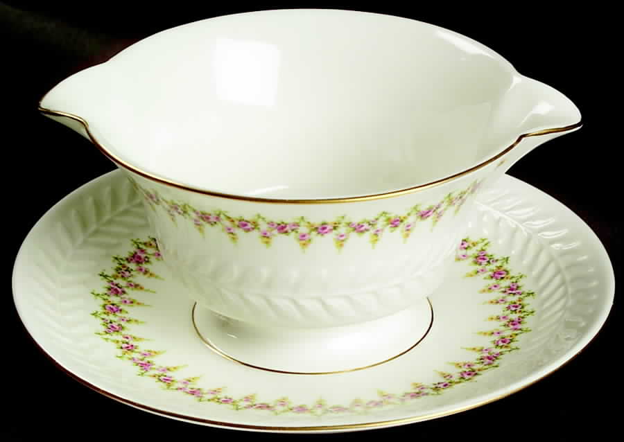 Ashley (Regent's Park Shape) Gravy Boat with Attached Underplate by Haviland-1