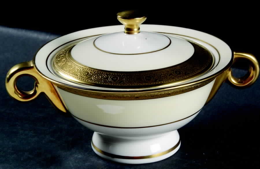 Athens Sugar Bowl & Lid by Haviland-1